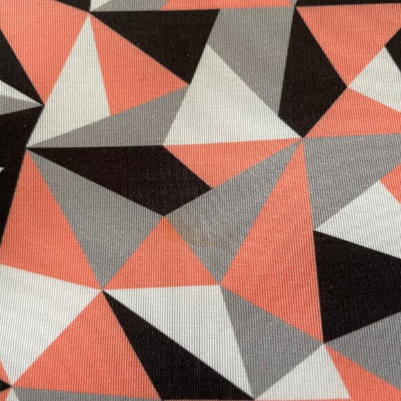 Karma Activewear Geometric Print Poly Spandex Crop Leggings Blk Gry Wht Pink S - Picture 11 of 12